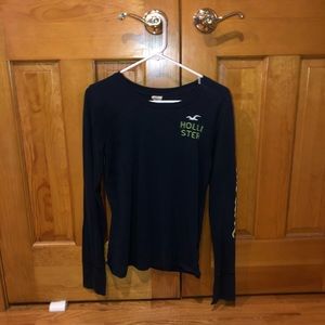Women’s Dark Blue Long Sleeve Hollister Shirt